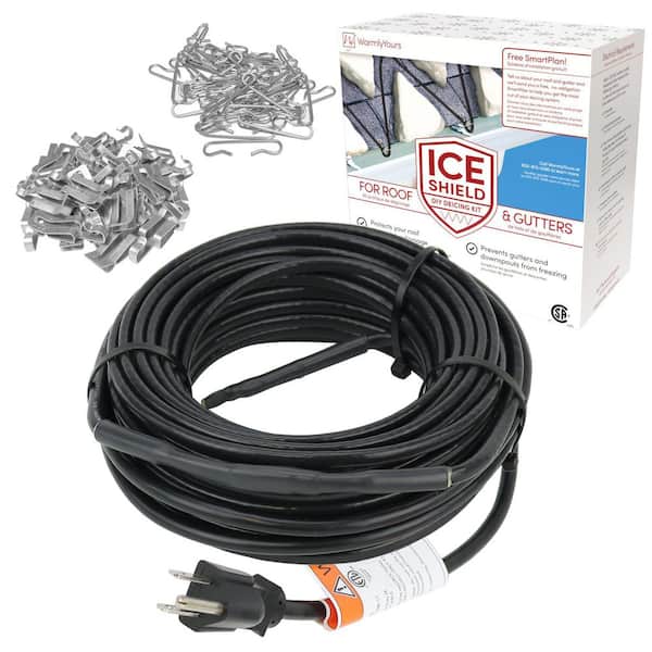 WarmlyYours Ice Shield Roof and Gutter Deicing Cable Kit, Plug-in, 120V (200 Ft)