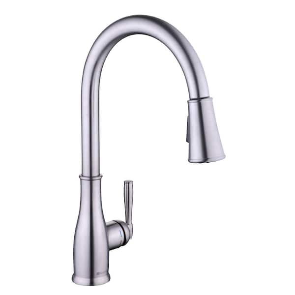 Buy Halwin Single-Handle Pull Down Sprayer Kitchen Faucet in Stainless ...