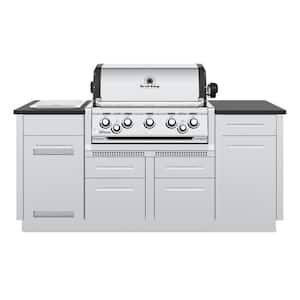 Imperial S 590i 5-Burner Built-In Island Propane Gas Grill with Side Burner and Rear Rotisserie Burner