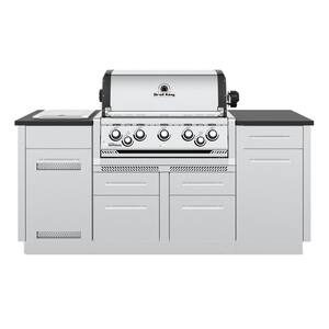Imperial S 590i 5-Burner Built-In Island Natural Gas Grill with Side Burner and Rear Rotisserie Burner