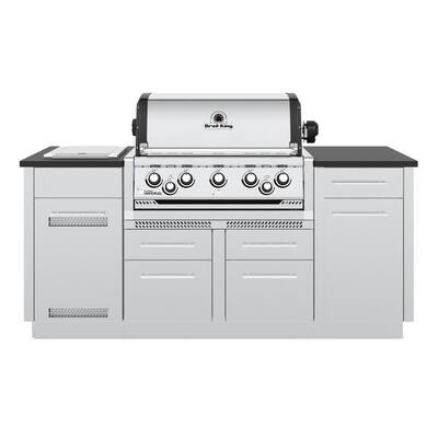 NewAge Products 33 in. Outdoor Kitchen 4-Burner Propane Gas Platinum Grill  in Stainless Steel 66910 - The Home Depot