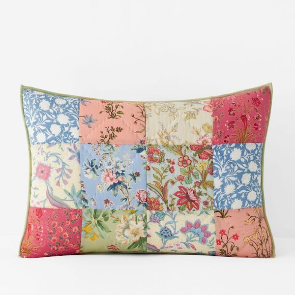 Company Cotton Faelynn Blue Multi Patchwork Quilt Cotton King Sham