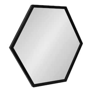 Laverty 26 in. x 24 in. Classic Hexagon Framed Black Wall Accent Mirror