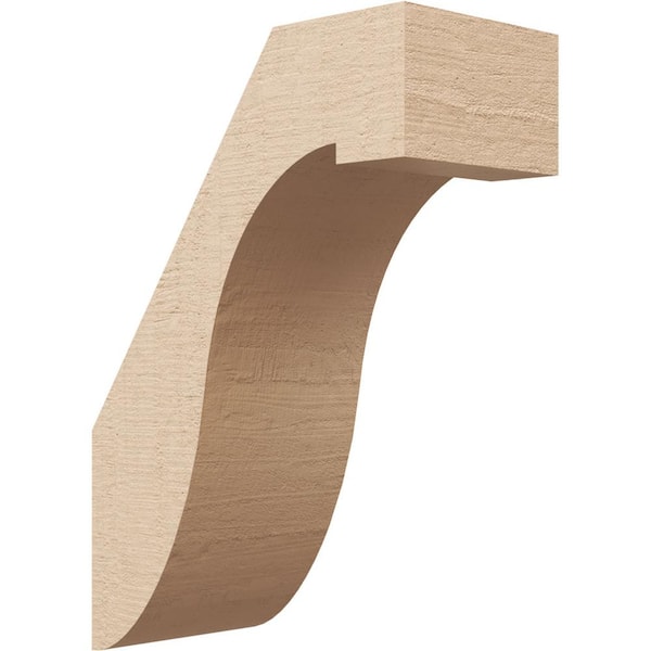 Ekena Millwork 5 in. x 14 in. x 10 in. Del Monte Rough Cedar Woodgrain Timberthane Polyurethane Knee Brace, Primed
