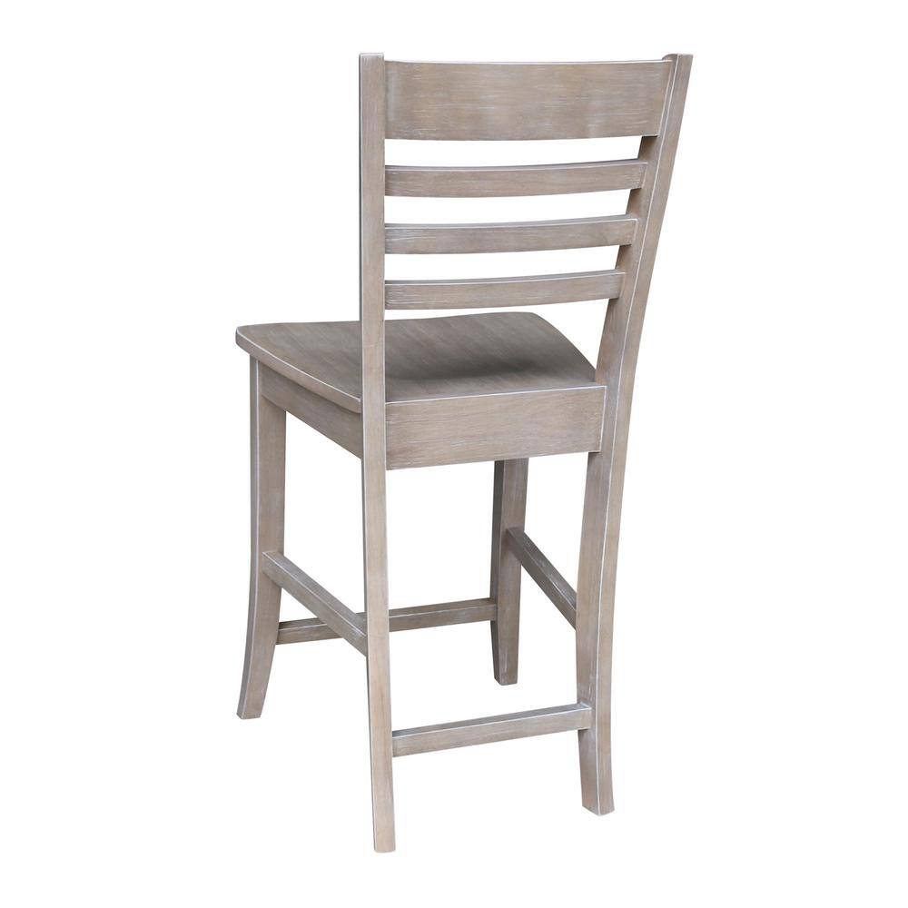 Cosmo Vintage Washed Grey Solid Hardwood 24" Counter Stool