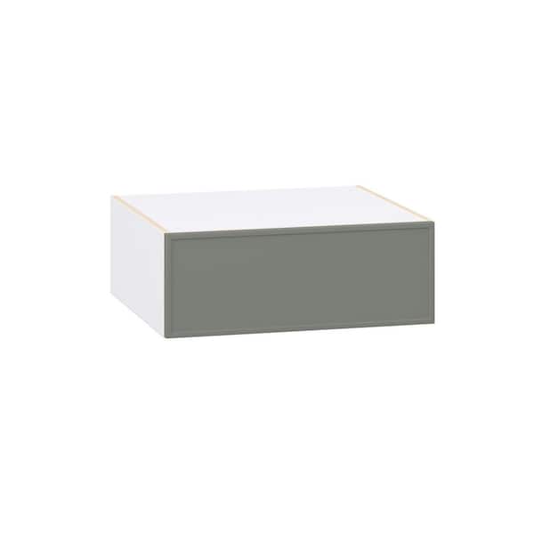 Fairview Moss Green Slim Shaker Assembled Deep Wall Bridge Kitchen Cabinet with Lift Up (27 in. W x 10 in. H x 24 in. D)