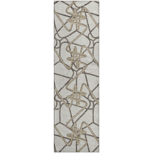 Addison Rugs Mayfield Premium Machine Washable Abstract AMF947 Ivory 2 ft. 3 in. x 7 ft. 6 in. Runner Rug