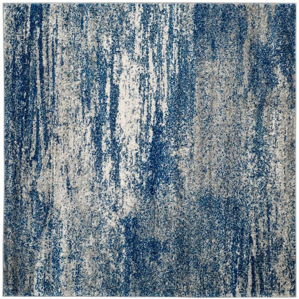 Evoke Navy/Ivory 11 ft. x 11 ft. Solid Square Area Rug