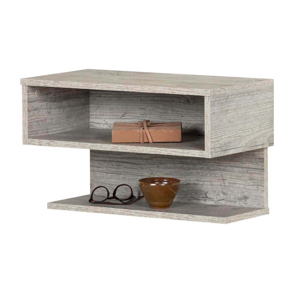 Sazena Seaside Pine Floating Nightstand with Open Shelf