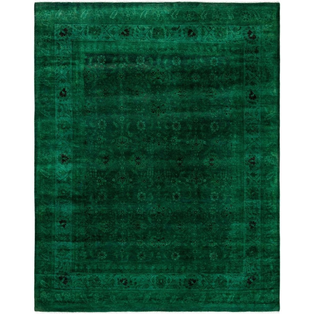 Overdyed Green 8 ft. x 10 ft. Solid Wool Indoor Area Rug price history on PriceWatchPro