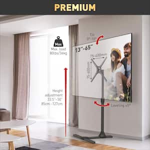 Barkan 13 in. - 65 in. Tilt Floor Stand TV Mount Black Patented to Fit Various Screen Types Screen Leveling