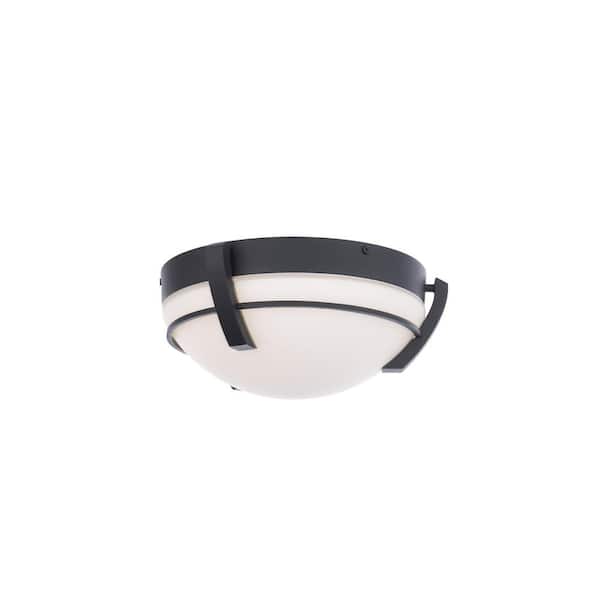 Unbranded Bradbury 1-Light Black LED Outdoor Flush Mount Light with and Selectable CCT