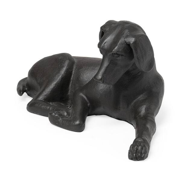 HomeRoots 5 in. Black Metal Labrador Dog Sculpture
