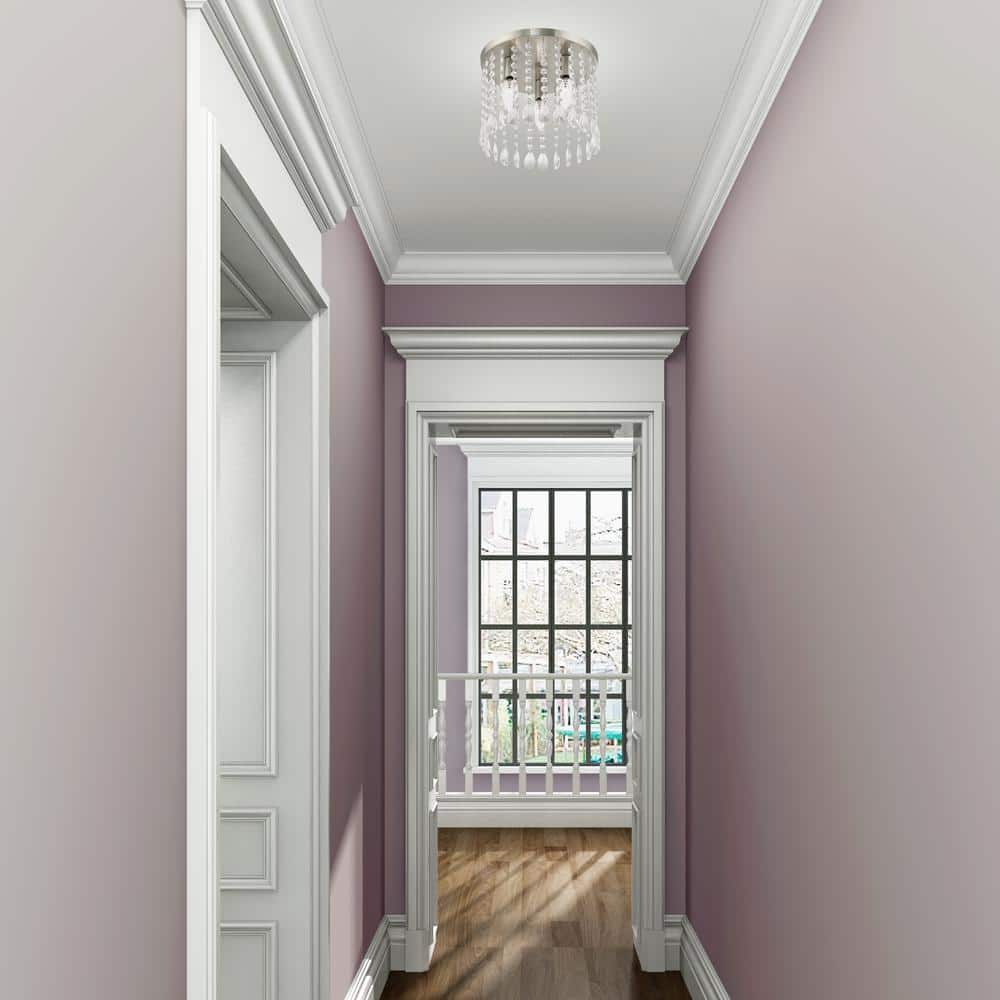 Elegant Elizabeth Brushed Nickel 3-Light Crystal Ceiling Mount