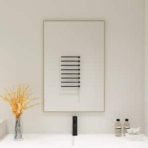 36 in. W x 24 in. H Small Rectangle Aluminum Alloy Framed Wall Mounted Bathroom Vanity Accent Mirror in Brushed Nickel