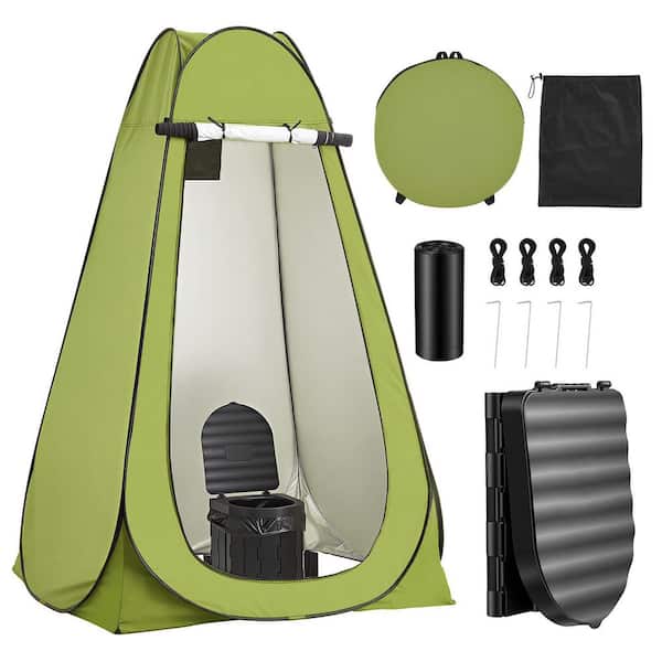 Non-Electric Waterless Toilet Kit with 330 lbs. Capacity, Outdoor Travel Potty, Folding Camping Toilet and Privacy Tent