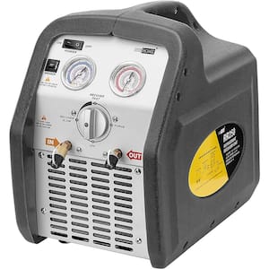 110-Volt - 120-Volt AC 60 Hz 3/4 HP Single Cylinder Portable Refrigerant Recovery Machine in Gray