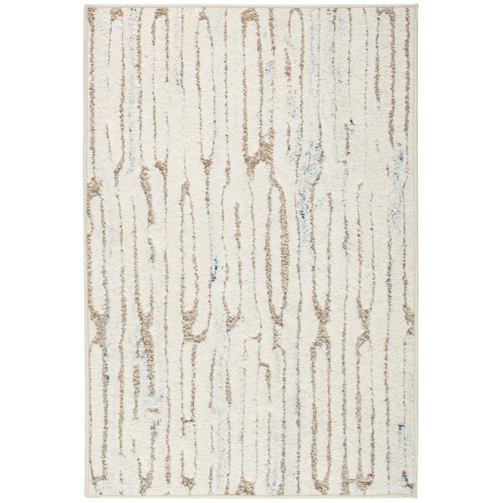 Malone Machine Washable Oatmeal 4 ft. x 6 ft. Indoor Area Rug