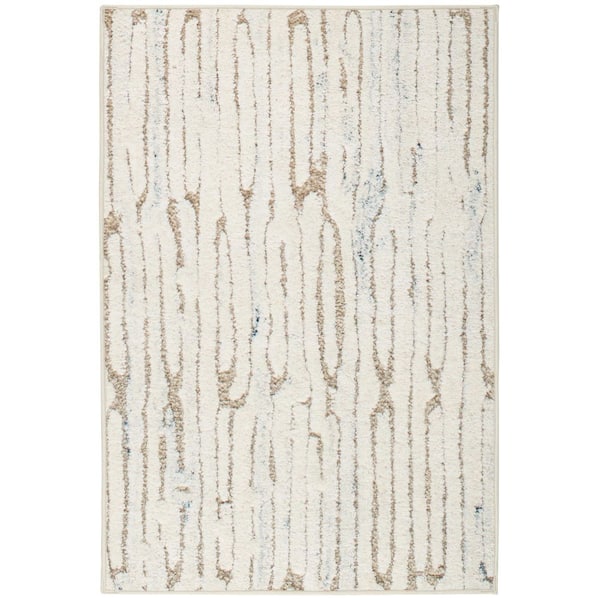 DASH & ALBERT Malone Machine Washable Oatmeal 4 ft. x 6 ft. Indoor Area Rug