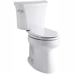 Highline 10 in. Rough In 2-Piece 1.28 GPF Single Flush Elongated Toilet in White Seat Not Included