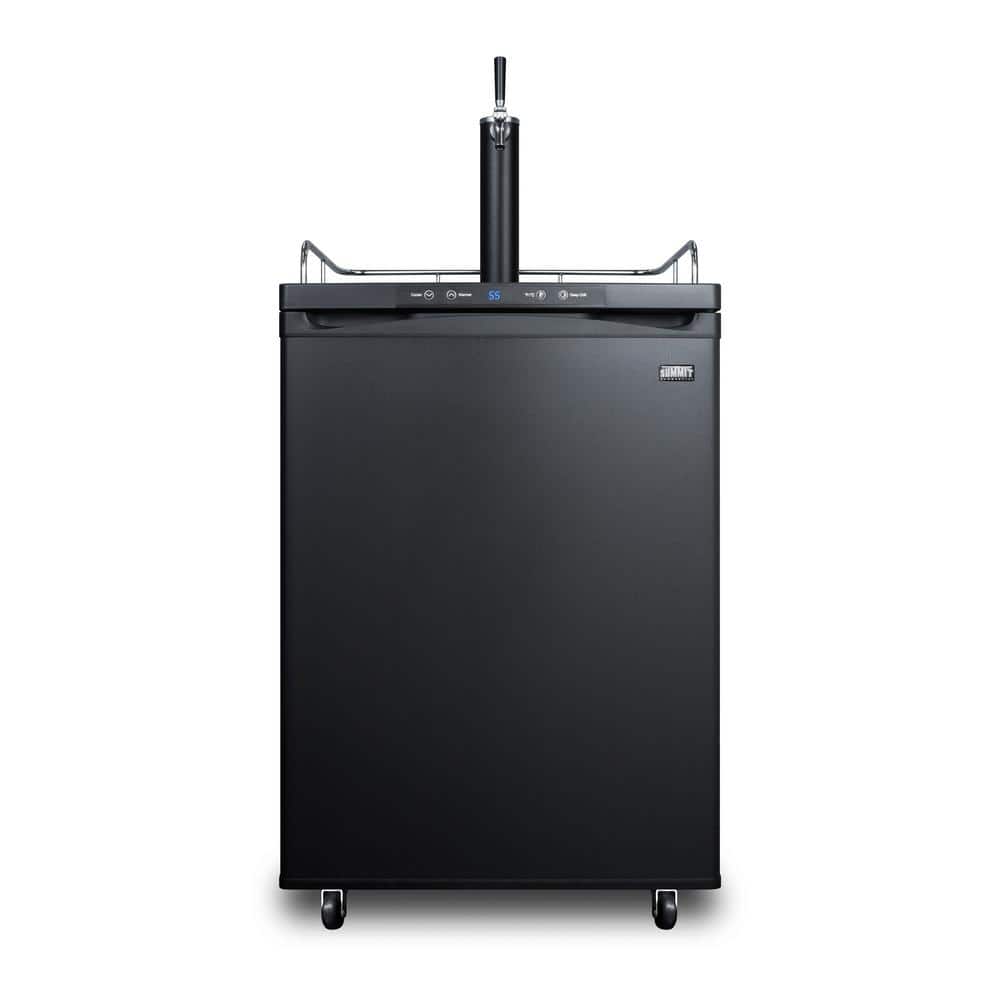 Summit 24-Inch Black Stainless Steel Single Tap Kegerator