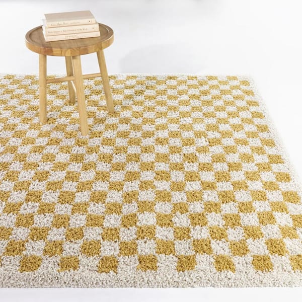 Covey Mustard 7 ft. x 7 ft. Geometric Square Area Rug