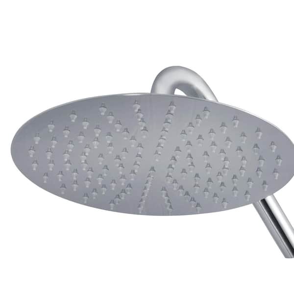 Island Falls 1-Spray 10 in. Fixed Showerhead in Stainless Steel
