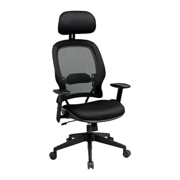 Office Star Products 55 Series 27.5 in. Width Big and Tall Black Mesh Ergonomic Chair with Swivel Seat
