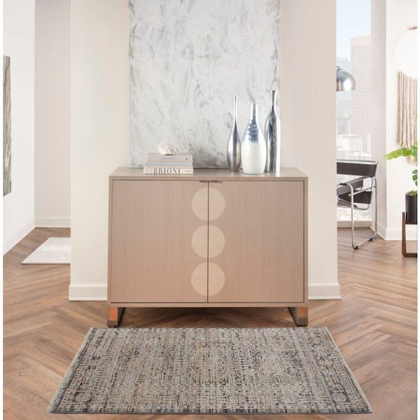 Lynx Ivory Slate 3 ft. x 5 ft. All-over design Transitional Area Rug