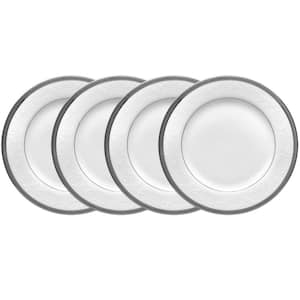 Regina Platinum 6.25 in. (White) Porcelain Bread and Butter Plates, (Set of 4)