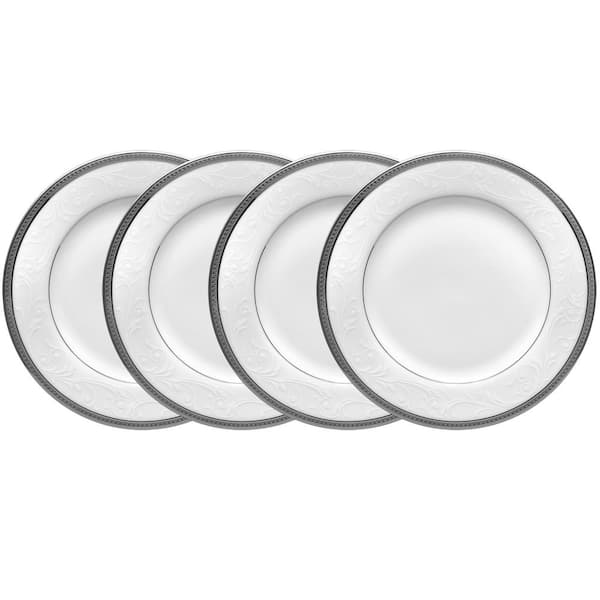 Noritake Regina Platinum 6.25 In Porcelain White Bread & Butter Plates ...