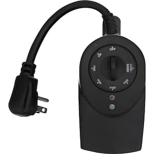 Outdoor Light Sensing Daily Timer, Dual Outlet, Black