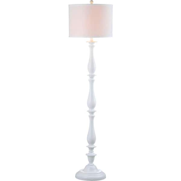 SAFAVIEH - Bessie 62 in. White Candlestick Floor Lamp with Off-White Shade