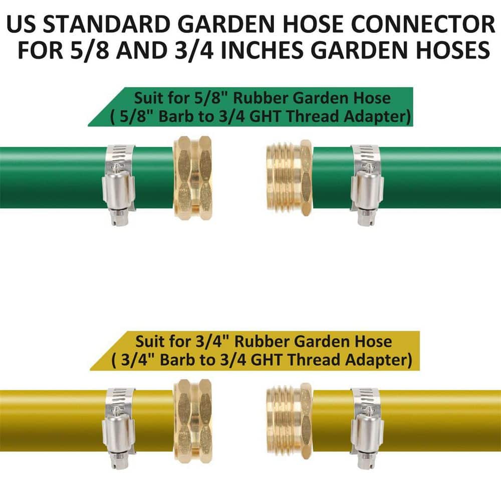 Solid Brass and Stainless Steel Hose Repair Kit, 4-Piece Set
