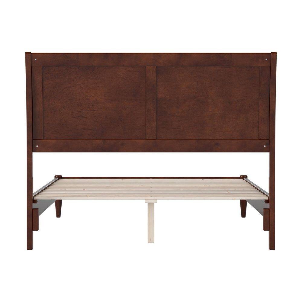 Valencia Walnut Full Sleigh Wood Platform Bed with Slats