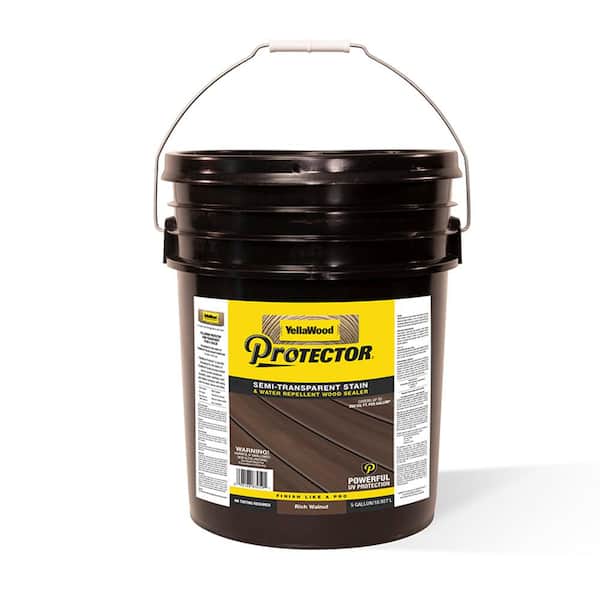 YellaWood Protector 5 gal. Rich Walnut Semi-Transparent Exterior Deck Stain and Sealer