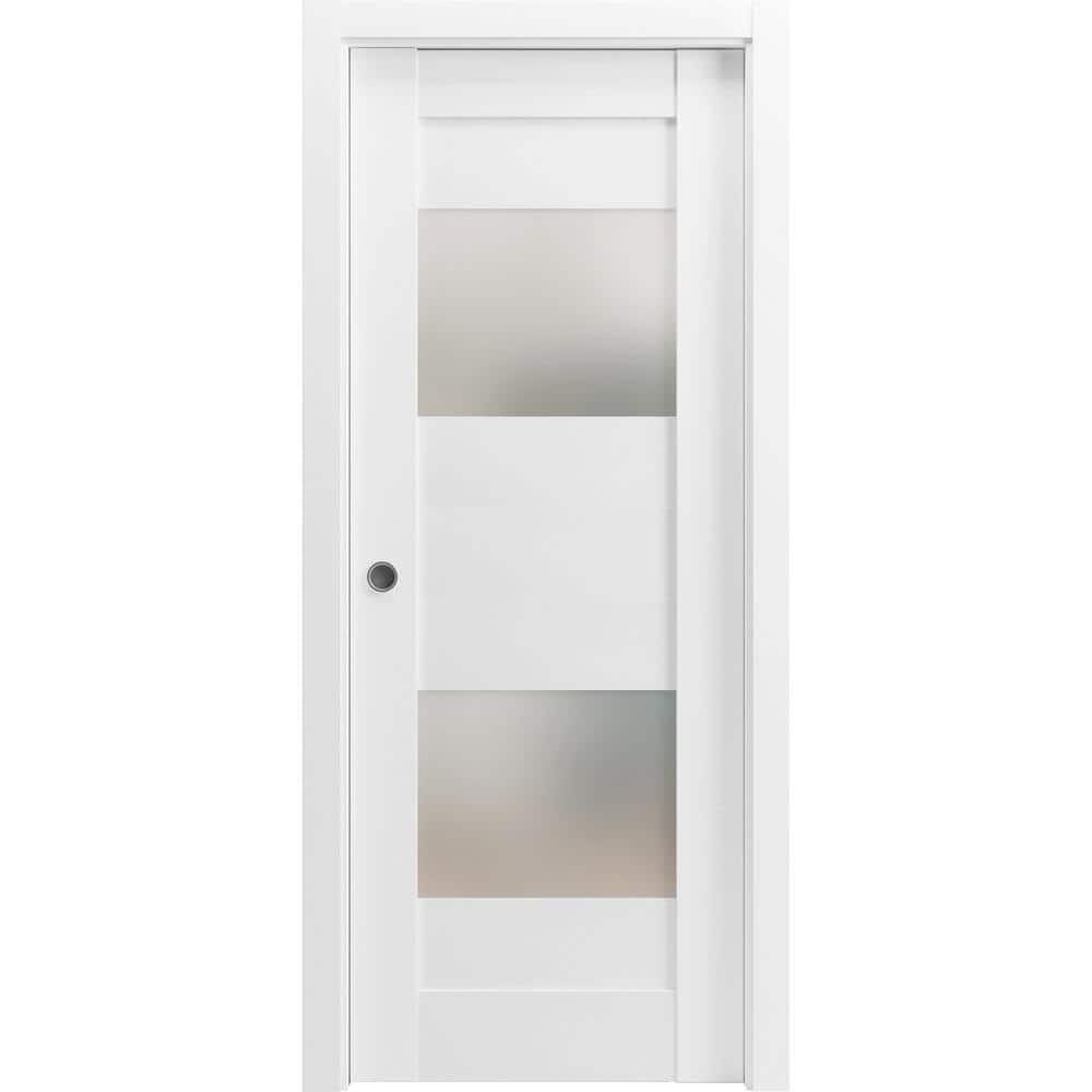 18 in. x 96 in. 1-Panel White Finished Solid MDF Sliding Door with Hardware price history on PriceWatchPro