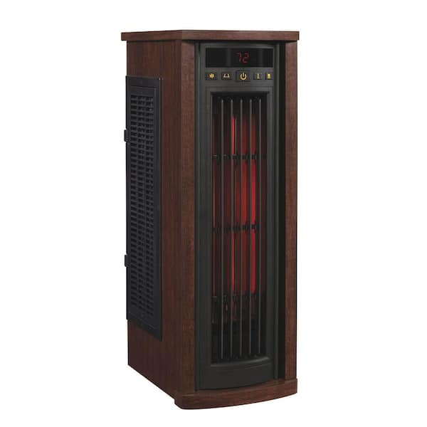 Duraflame 1500-Watt Infrared Quartz Oscillating Electric Portable Tower Heater with Remote Control - Cherry