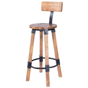 Mountain Lodge Wood and Metal Bar Stool 42.0 in. H x 15.0 in. W x 15.0 in. D