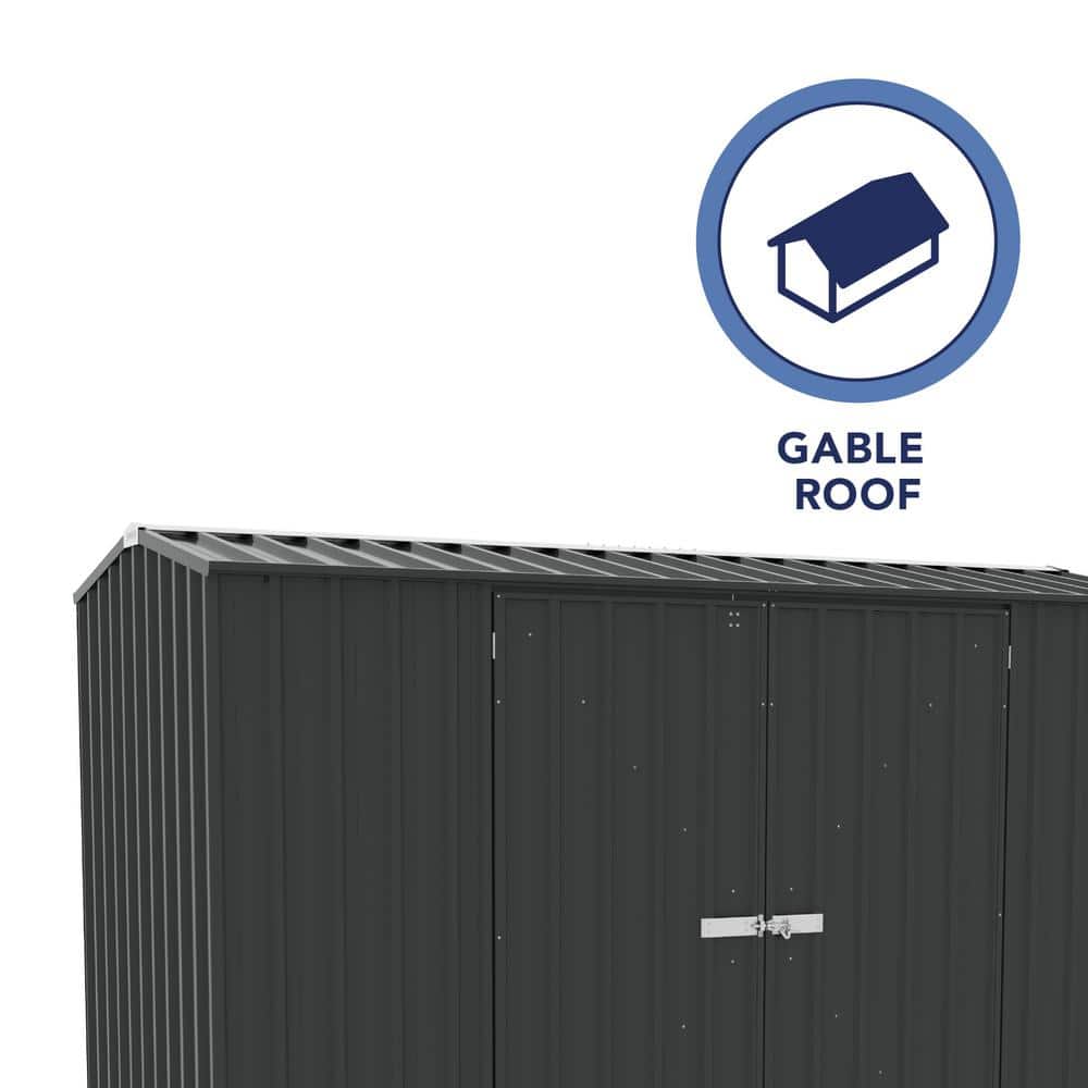Absco 10' x 5' Gray Galvanized Steel Metal Storage Shed