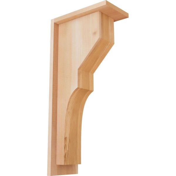Ekena Millwork 5-1/2 in. x 10 in. x 22 in. Western Red Cedar Monterey Smooth Corbel with Backplate