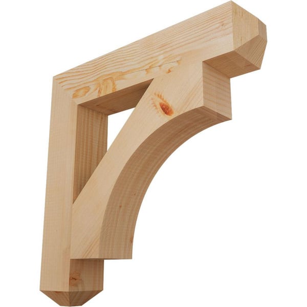 Ekena Millwork 3.5 in. x 22 in. x 22 in. Douglas Fir Westlake Craftsman Smooth Bracket