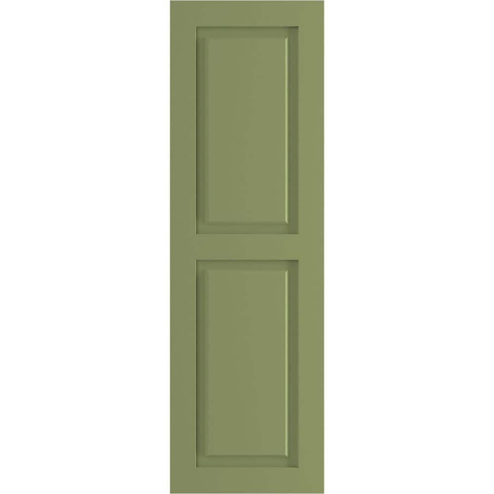 15 in. x 42 in. PVC True Fit Two Equal Raised Panel Shutters Pair in Moss Green price history on PriceWatchPro