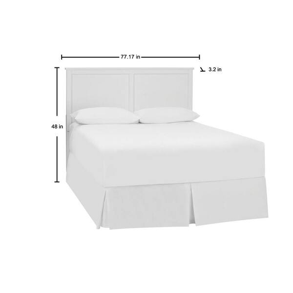 Stylewell Granbury White Wood King, King Size Bed Frame With Headboard Measurements