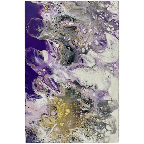 Dream Shag Premium Machine Washable Abstract ADS52 Amethyst 8 ft. x 10 ft. Area Rug