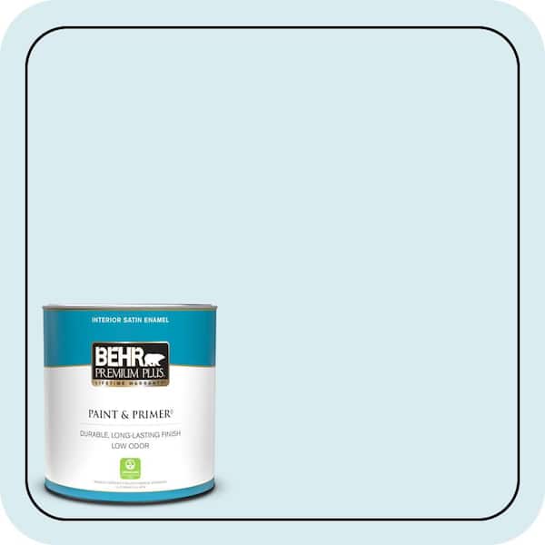 BEHR PREMIUM PLUS 1 qt. #550C-1 Airy Satin Enamel Low Odor Interior Paint & Primer
