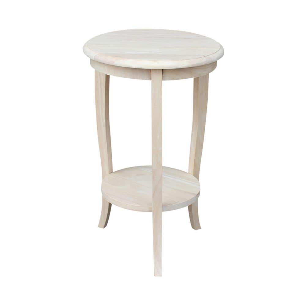 Cambria Round Light Brown Solid Wood End Table