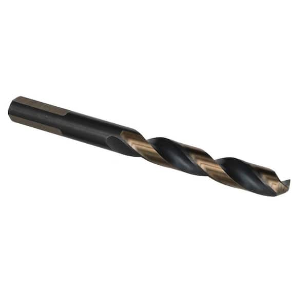 Drill America 1/4 in. HSS Black and Gold Contractor Drill Bit with Split Point and 3-Flat Shank (12-Pack)