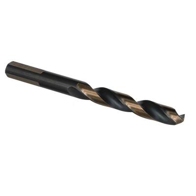 5 Pcs 21/64  HSS Parabolic Flute Jobber Length Twist Drill Bits Drilling Steel and Hard Metal Black and Gold Oxide Finish Round with 3-Flat Shank 21/64-5 PCS 135 Degrees Split Point 