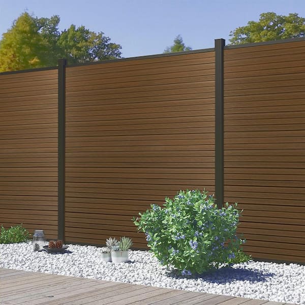 5.9 ft. H x 5. 9ft. W Espresso Brown Composite Waterproof Fence Panel-Zero Rot and Fade Resistance